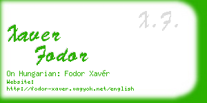 xaver fodor business card