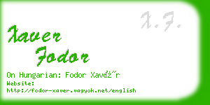 xaver fodor business card